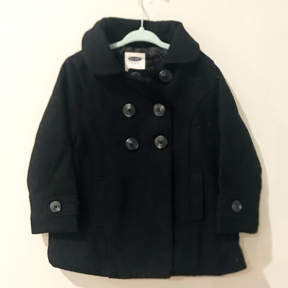 NWT Wool Old Navy black pea-coat 3T unisex